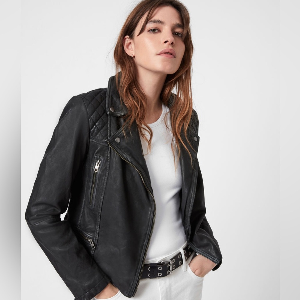 All Saints Cargo Leather Biker Jacket
